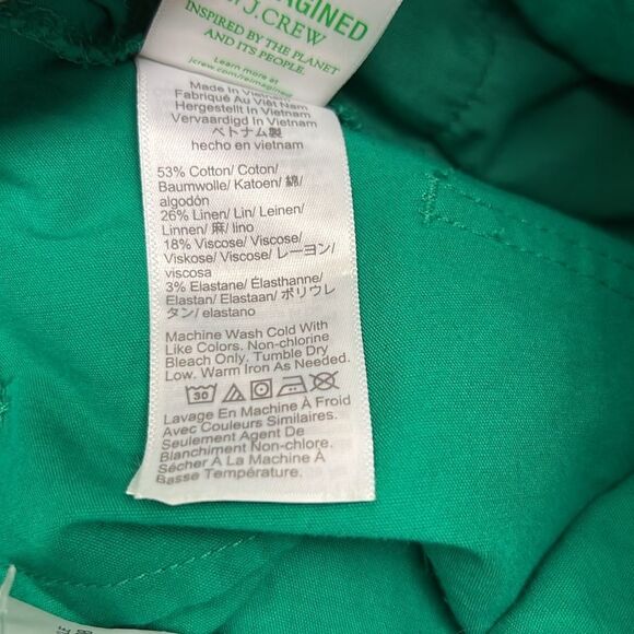 J. Crew Factory CG408 Green High-rise Wide-leg Cropped Pant For Women  size 25 - Picture 10 of 11